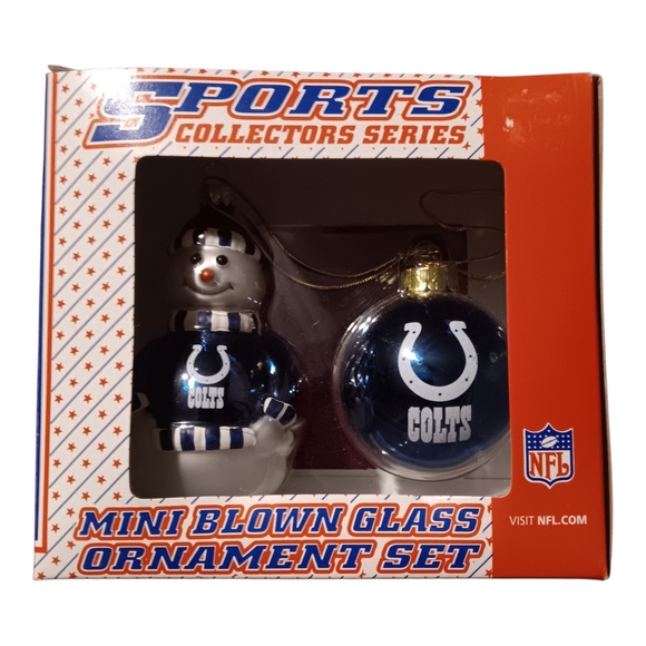 NFL Other - NFL Blue and White Mini Blown Glass Ornament Set ♡